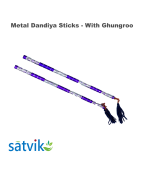 Assorted Metal Dandiya Sticks with Ghungroo, 1 Pair of Multi Color Metal Dandiya Sticks for Navratri Festival/Dandiya Raas